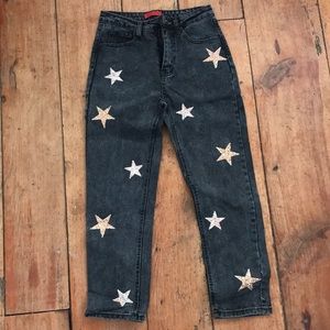 Star Bead Embellished Denim Size Small